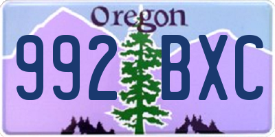 OR license plate 992BXC