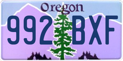 OR license plate 992BXF