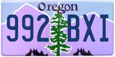 OR license plate 992BXI