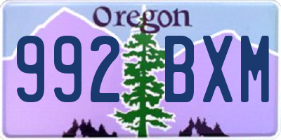 OR license plate 992BXM