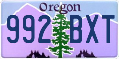 OR license plate 992BXT