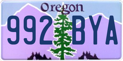 OR license plate 992BYA