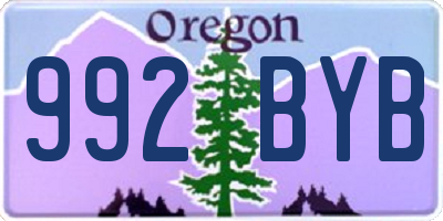 OR license plate 992BYB