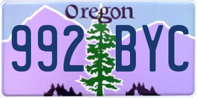 OR license plate 992BYC