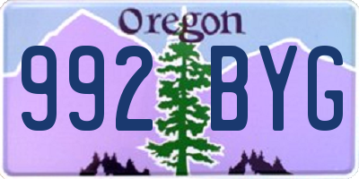 OR license plate 992BYG