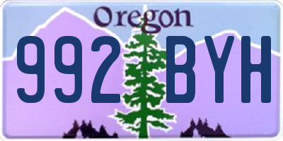 OR license plate 992BYH