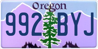 OR license plate 992BYJ