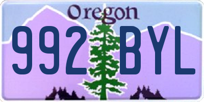 OR license plate 992BYL