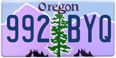 OR license plate 992BYQ