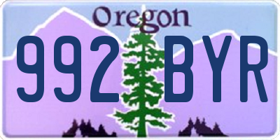 OR license plate 992BYR