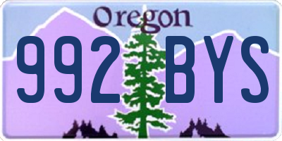 OR license plate 992BYS