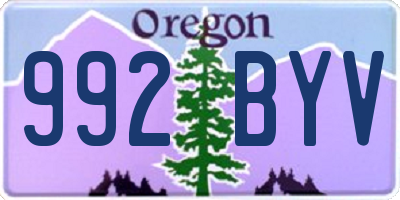 OR license plate 992BYV