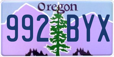 OR license plate 992BYX