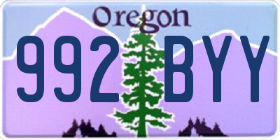 OR license plate 992BYY