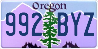 OR license plate 992BYZ