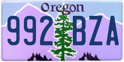OR license plate 992BZA