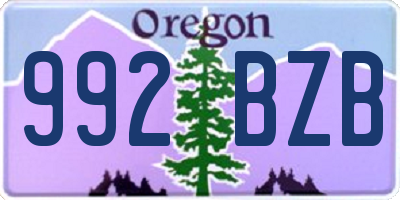 OR license plate 992BZB