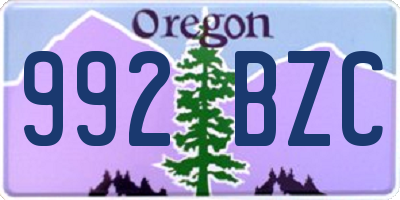 OR license plate 992BZC