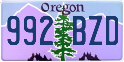 OR license plate 992BZD
