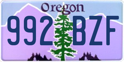 OR license plate 992BZF