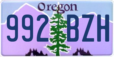 OR license plate 992BZH