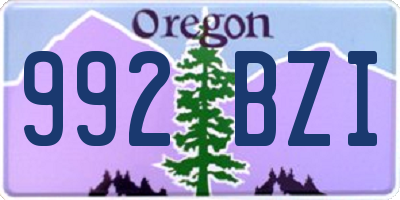 OR license plate 992BZI