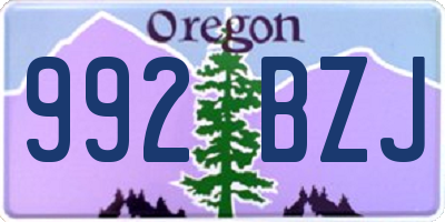 OR license plate 992BZJ