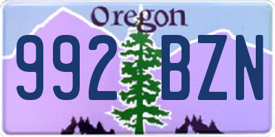 OR license plate 992BZN