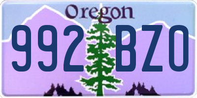 OR license plate 992BZO