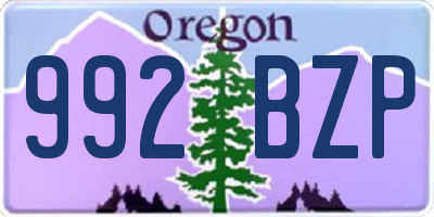 OR license plate 992BZP