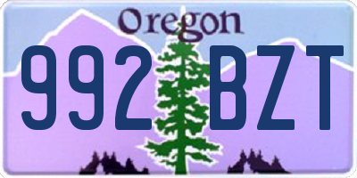 OR license plate 992BZT