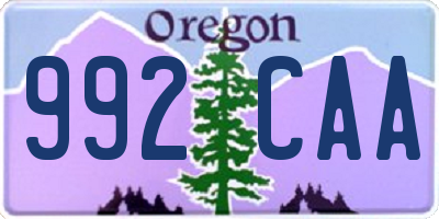 OR license plate 992CAA