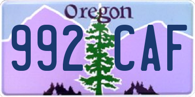 OR license plate 992CAF