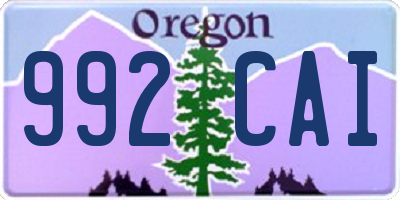 OR license plate 992CAI