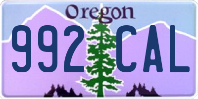 OR license plate 992CAL