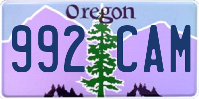 OR license plate 992CAM