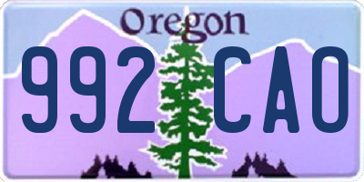 OR license plate 992CAO