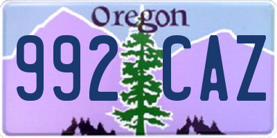 OR license plate 992CAZ