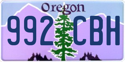 OR license plate 992CBH