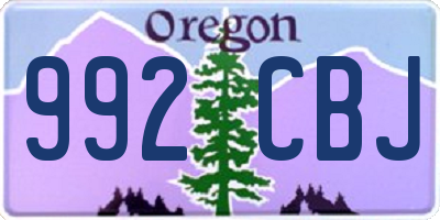 OR license plate 992CBJ