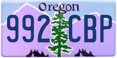 OR license plate 992CBP