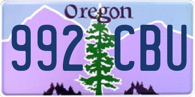 OR license plate 992CBU