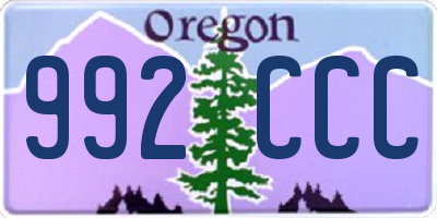 OR license plate 992CCC
