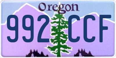 OR license plate 992CCF