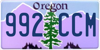 OR license plate 992CCM