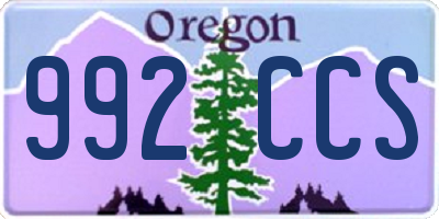 OR license plate 992CCS