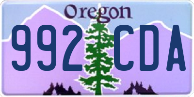 OR license plate 992CDA