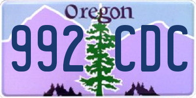 OR license plate 992CDC