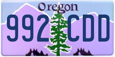 OR license plate 992CDD