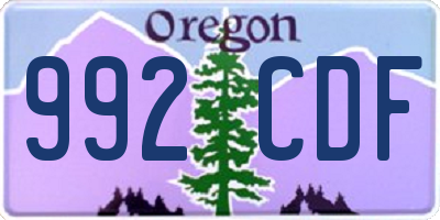 OR license plate 992CDF
